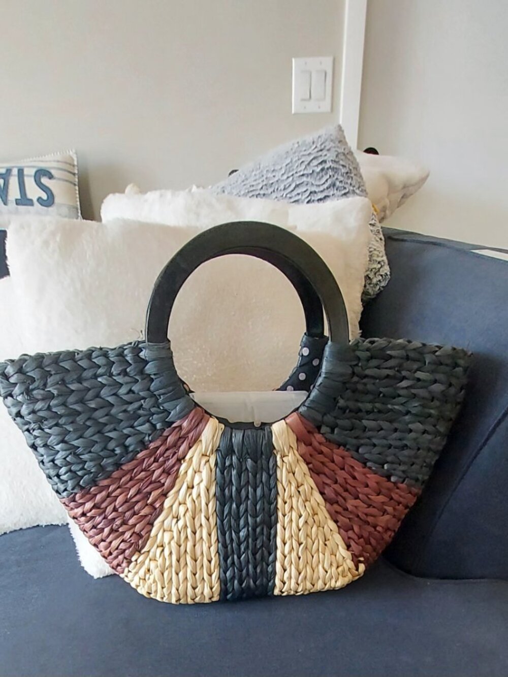 100% corn husks BEACH BAG